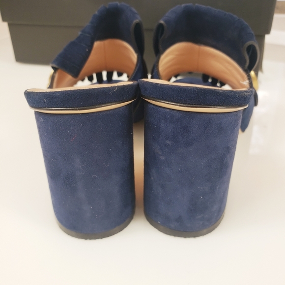 GUCCI Kid scamosciato blue ink mules - Picture 5 of 8